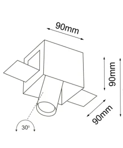 Geometryczna lampa wpustowa z czarną tubą ANT 3036 YAMATO | Kaja*Sklep Kaja Fashion