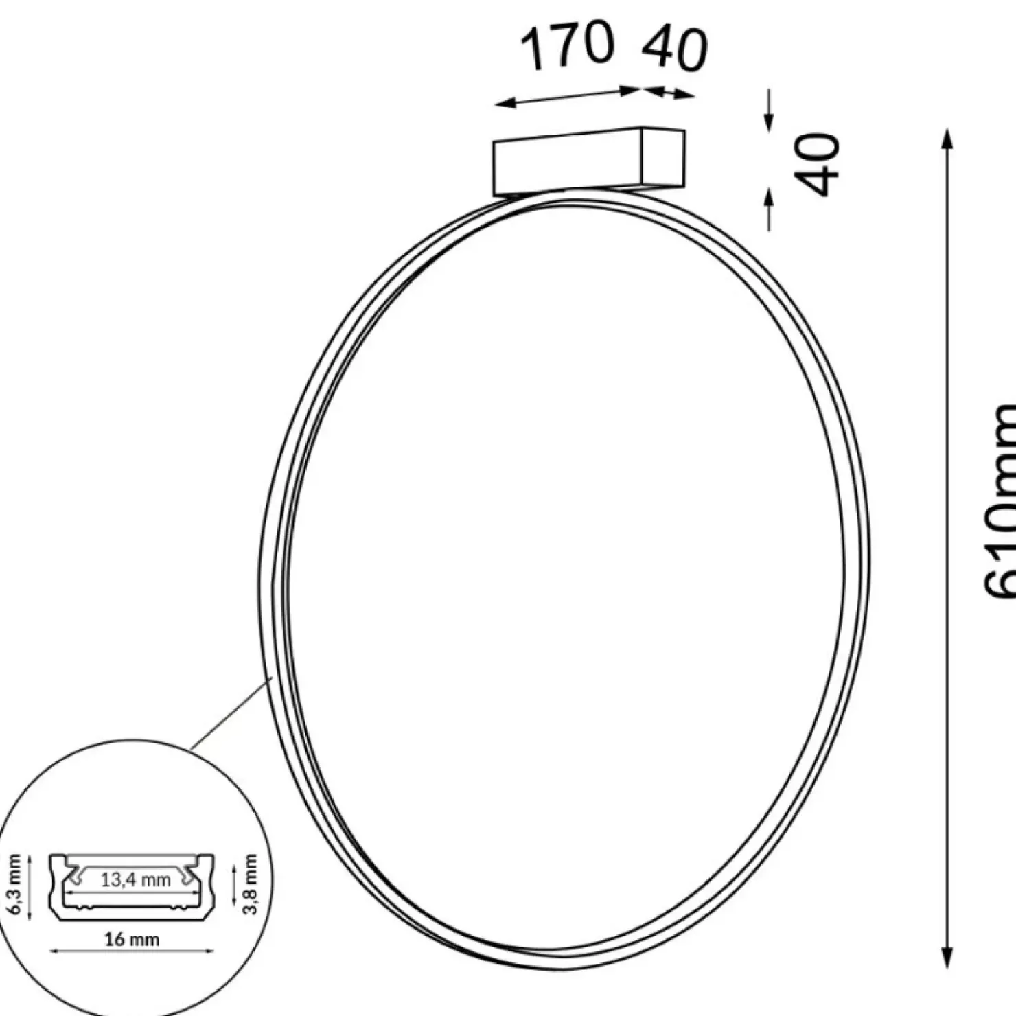 Geometryczny kinkiet LED koło ⌀57cm 3000K ANT 4300 AGARO | Kaja*Sklep Kaja Clearance