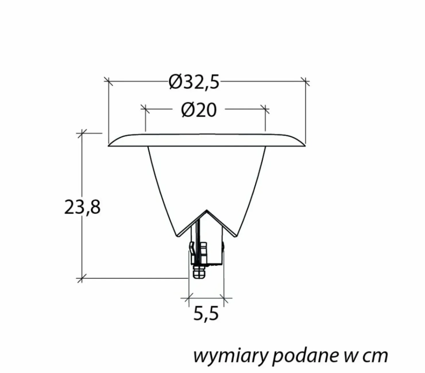 Głowica do montażu na słupach Φ55mm 1083-101N z serii BIANCA*Sklep Kaja Sale