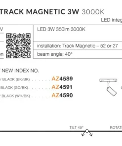 Głowica LED do szyny magnetycznej 1-fazowej AZ4590 NIKKI | Kaja*Sklep Kaja Best