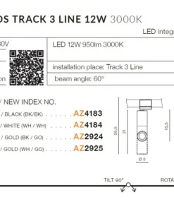 Głowica LED spot do szynoprzewodu AZ4184 SANTOS | Kaja*Sklep Kaja Cheap