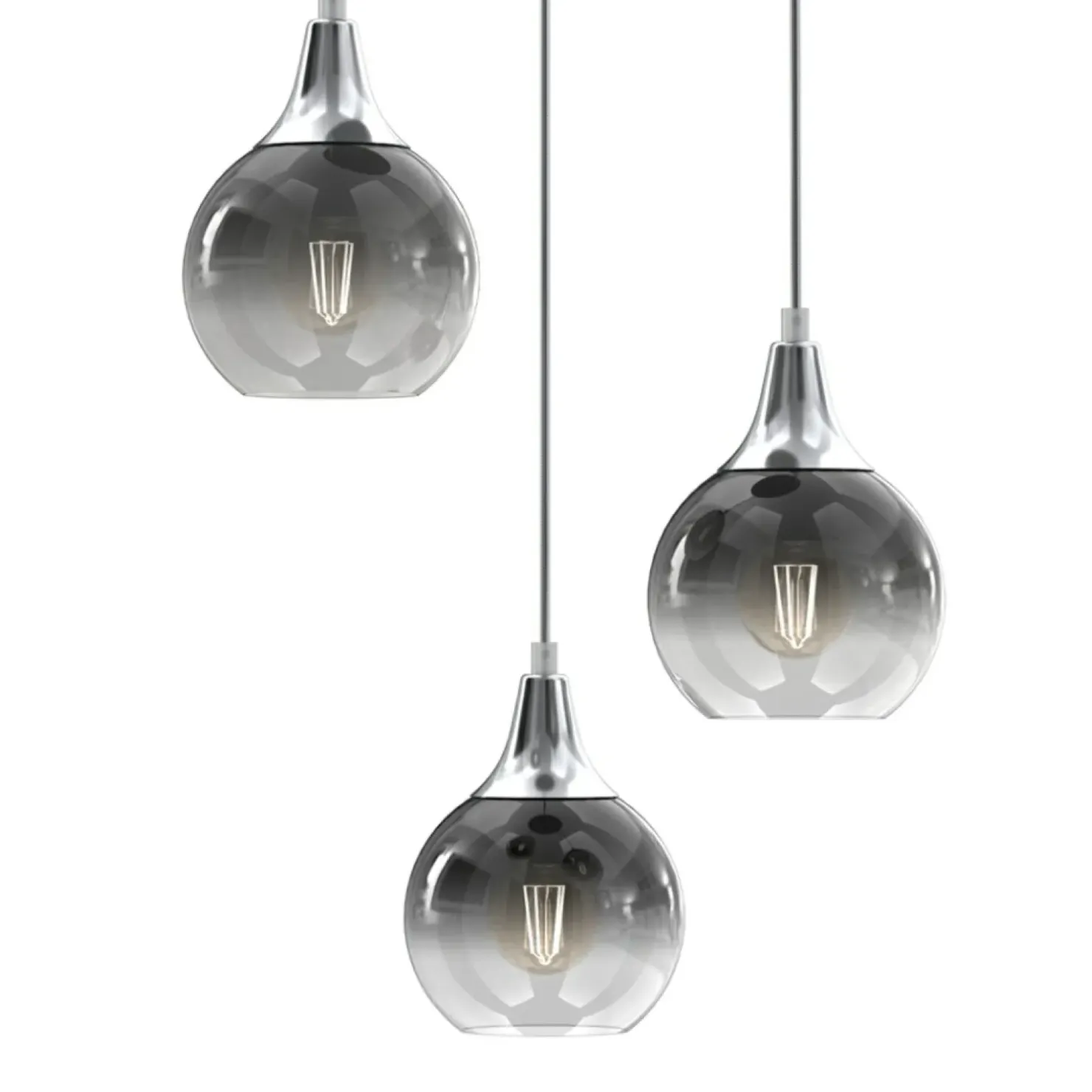 Clearance Sklep Kaja Grafitowa lampa wisząca ze szklanymi kloszami MLP8323 z serii MONTE | Kaja Oświe