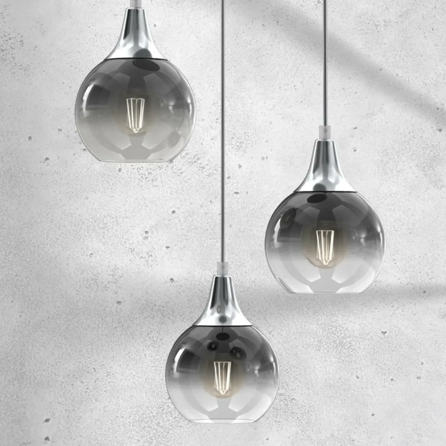 Clearance Sklep Kaja Grafitowa lampa wisząca ze szklanymi kloszami MLP8323 z serii MONTE | Kaja Oświe