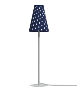 Granatowa lampa stołowa z kropkami na abażurze 8076 | Kaja Oświetlenie*Sklep Kaja Flash Sale