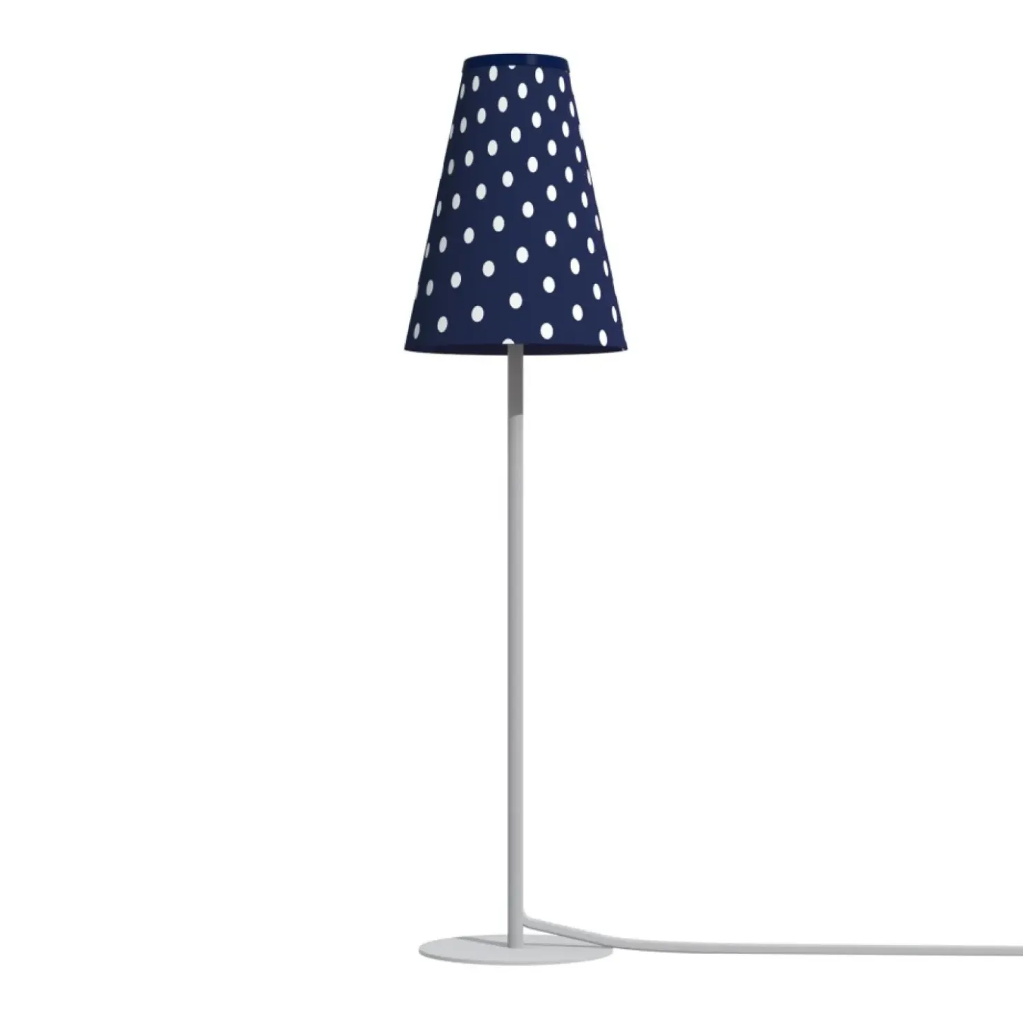 Granatowa lampa stołowa z kropkami na abażurze 8076 | Kaja Oświetlenie*Sklep Kaja Flash Sale