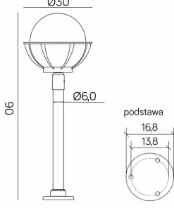 Gustowna lampa stojąca z kloszem, gwint E27 K 5002/2/KPO 250*Sklep Kaja Sale