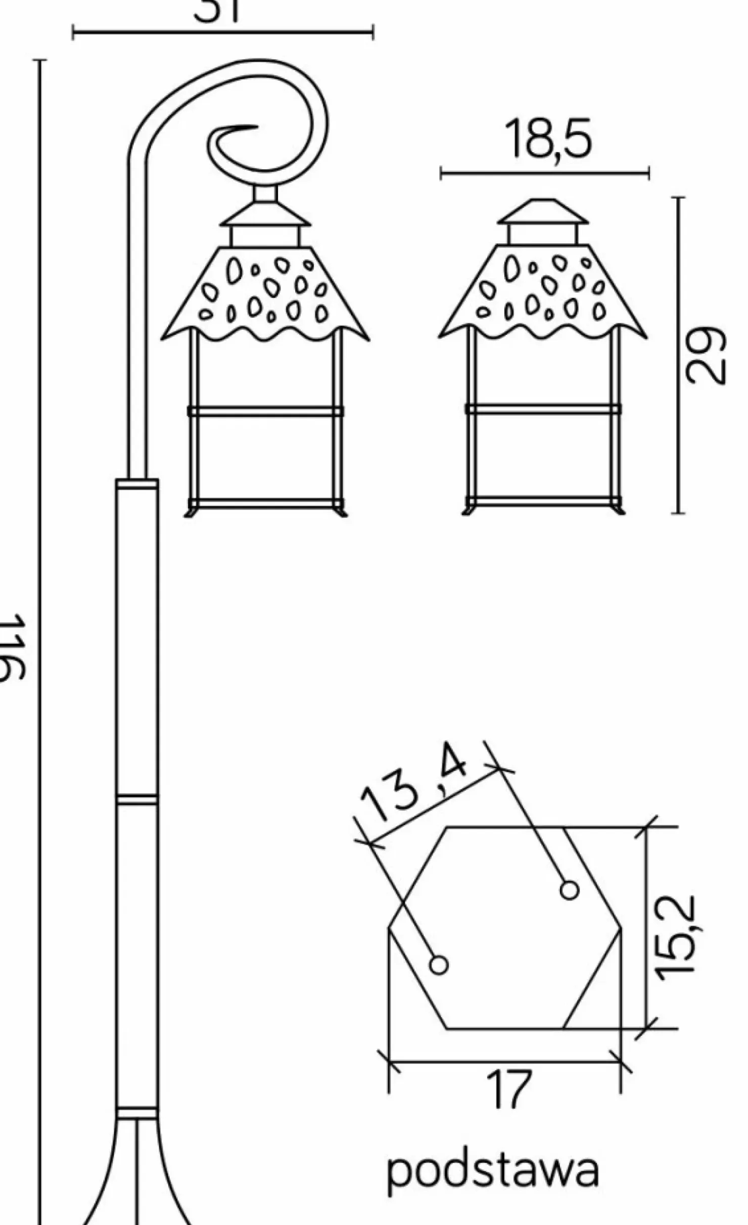 Gustowna, zewnętrzna lampa ogrodowa K 5002/2/Z z serii CADIZ | Kaja Oświetlenie*Sklep Kaja Shop