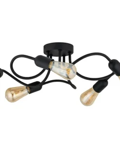 Industrialna, czarna lampa sufitowa bez kloszy TK 4408 z serii WAVE*Sklep Kaja Shop