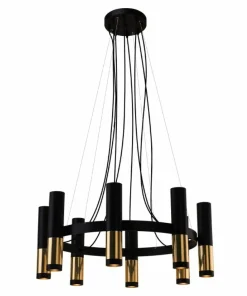 Outlet Sklep Kaja Industrialna, czarno-złota lampa wisząca ANT 8372 KAVOS | Kaja