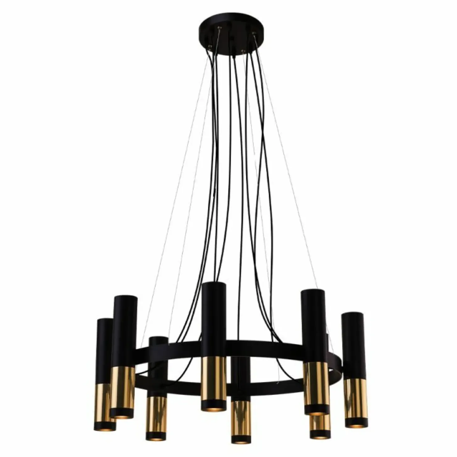 Outlet Sklep Kaja Industrialna, czarno-złota lampa wisząca ANT 8372 KAVOS | Kaja