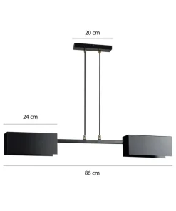 Online Sklep Kaja Industrialna, dwukierunkowa, czarna lampa wisząca 633/2 TOLOS | Kaja
