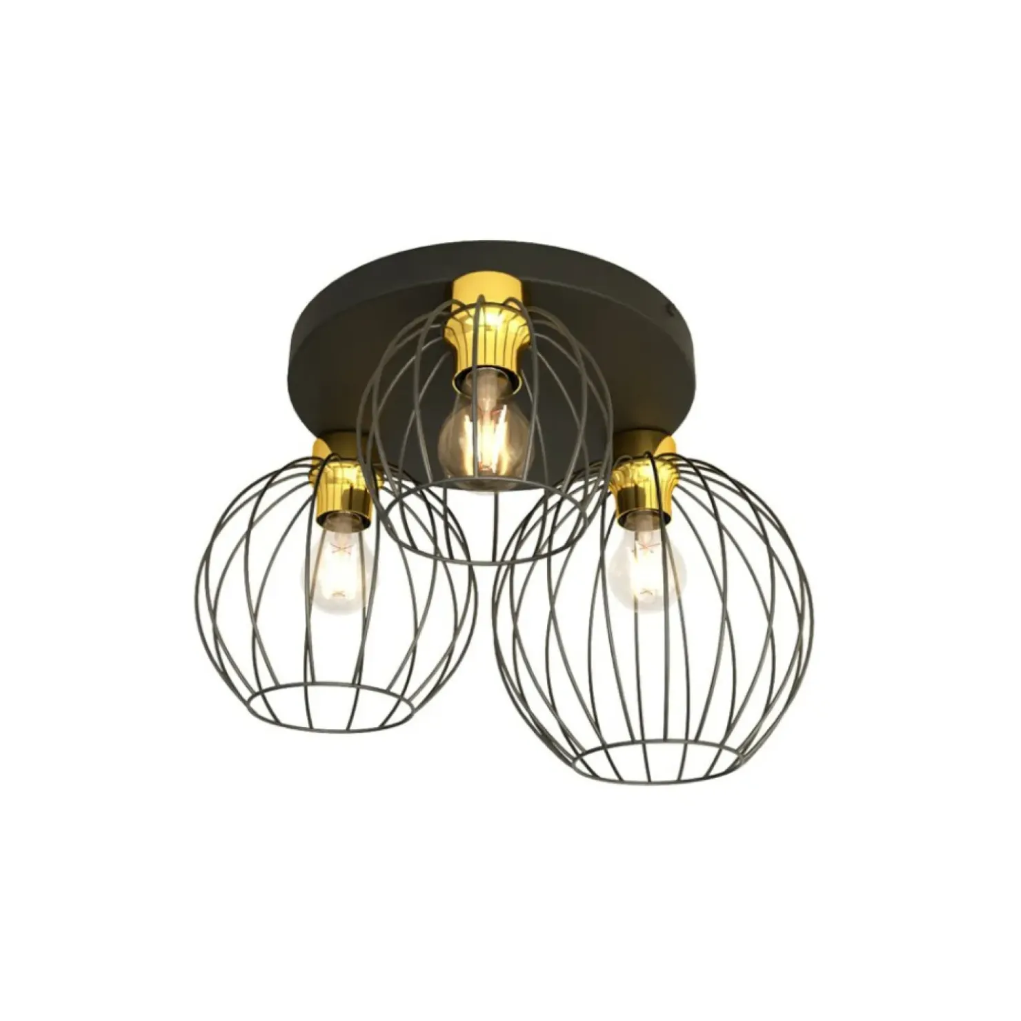 New Sklep Kaja Industrialna lampa sufitowa ze złotą ozdobą 1370/3PREM z serii NEST