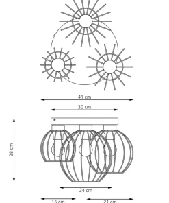 New Sklep Kaja Industrialna lampa sufitowa ze złotą ozdobą 1370/3PREM z serii NEST