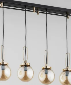 New Sklep Kaja Industrialna lampa wisząca w czerni i złocie AL 63013 | Kaja