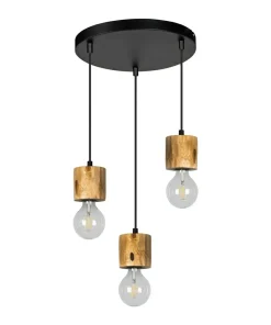 Fashion Sklep Kaja Industrialna lampa wisząca z drewnem, do kuchni 71689304R PINO | Kaja