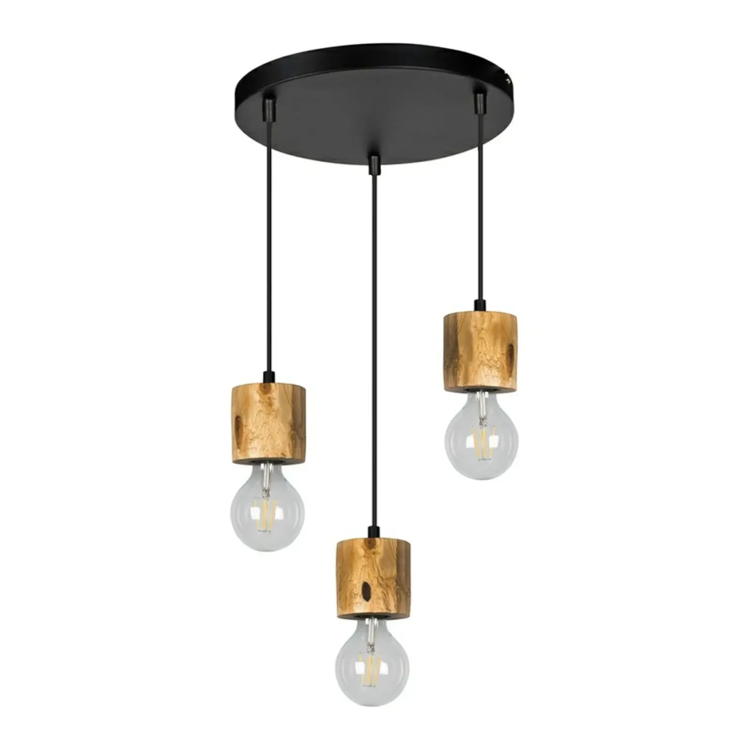 Fashion Sklep Kaja Industrialna lampa wisząca z drewnem, do kuchni 71689304R PINO | Kaja
