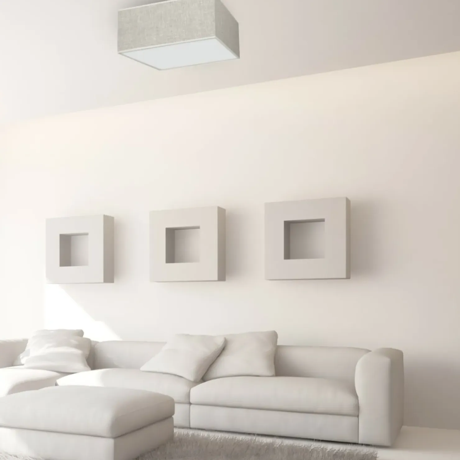 Jasny plafon, lampa sufitowa, kształt kwadratu MLP7496 z serii LINO | Kaja Oświe*Sklep Kaja Cheap