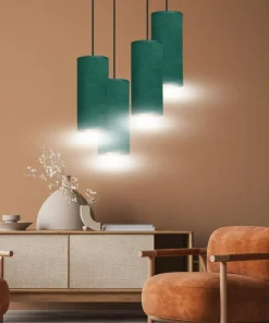 Outlet Sklep Kaja Kaskada zielonych abażurów na zwisach 1058/4PREM BENTE PREMIUM | Kaja