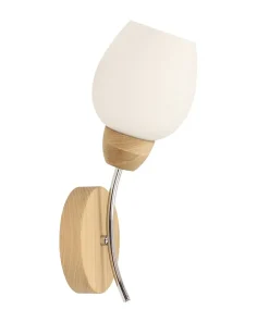 Kinkiet drewniany z białym kloszem 8320174 PARMA WOOD | Kaja*Sklep Kaja Flash Sale