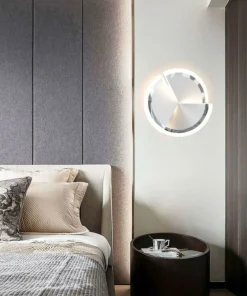 Kinkiet srebrna tarcza LED do sypialni WF 9036-108S TRAPANI | Kaja*Sklep Kaja Outlet