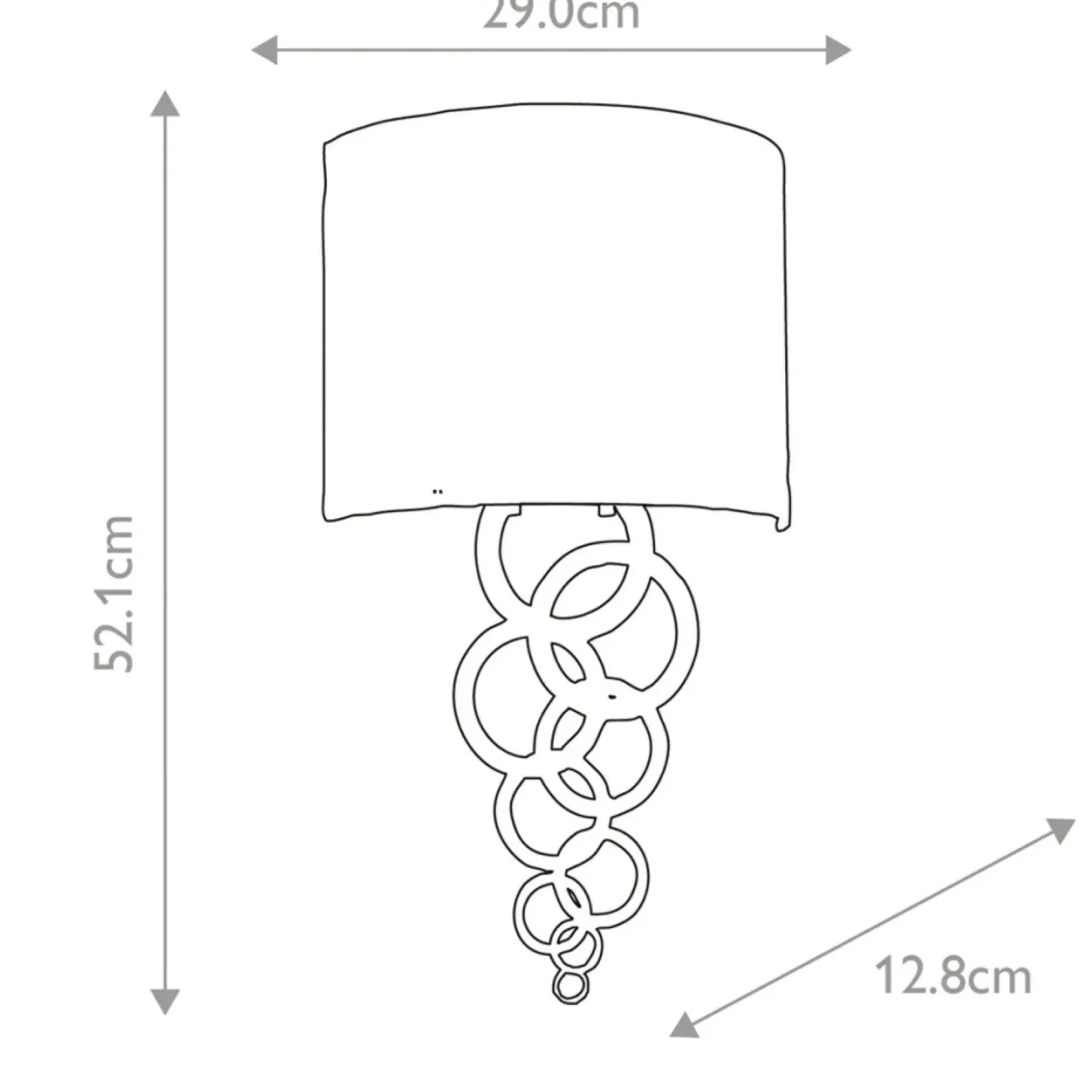 Kinkiet w kolorze kości słoniowej CURTIS-MEDIUM-PC z serii CURTIS*Sklep Kaja Cheap