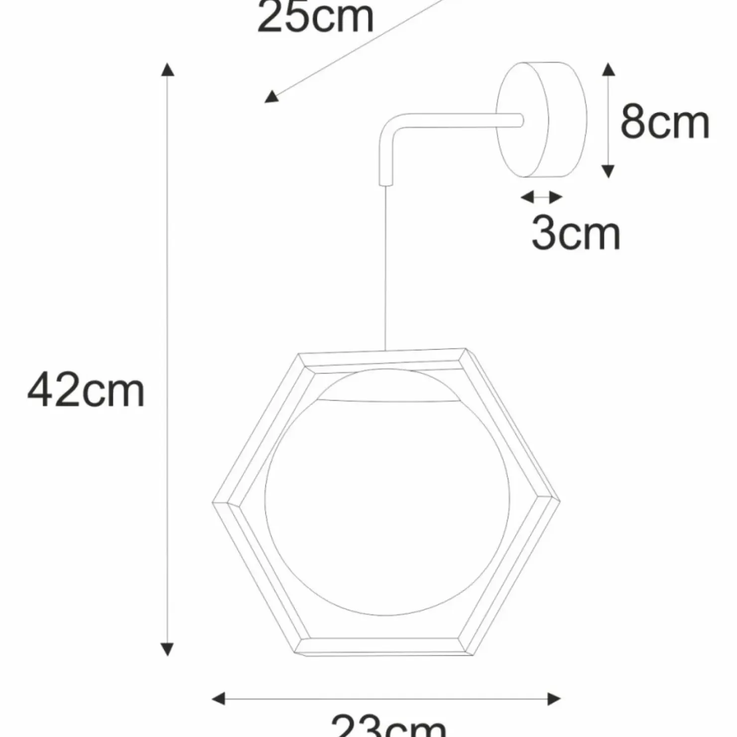 Kinkiet z kloszem w czarnej geometrycznej ramce K-4789 | Kaja*Sklep Kaja Fashion