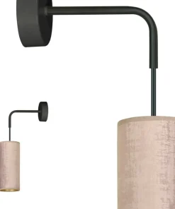 Kinkiet z różowo-złotym abażurem, do sypialni 1061/K1 BENTE | Kaja*Sklep Kaja Store
