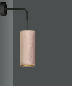 Kinkiet z różowo-złotym abażurem, do sypialni 1061/K1 BENTE | Kaja*Sklep Kaja Store
