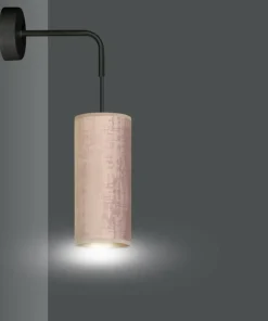 Kinkiet z różowo-złotym abażurem, do sypialni 1061/K1 BENTE | Kaja*Sklep Kaja Store