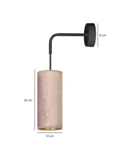 Kinkiet z różowo-złotym abażurem, do sypialni 1061/K1 BENTE | Kaja*Sklep Kaja Store