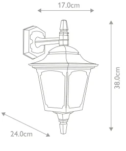 Kinkiet zewnętrzny, na jedną żarówkę CPM2-BLACK z serii CHAPEL MINI*Sklep Kaja Online