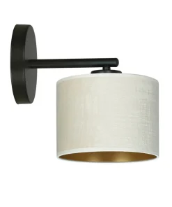 Klasyczna lampa ścienna z biało-złotym abażurem 1052/K1 HILDE | Kaja*Sklep Kaja Cheap