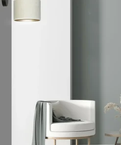 Klasyczna lampa ścienna z biało-złotym abażurem 1052/K1 HILDE | Kaja*Sklep Kaja Cheap