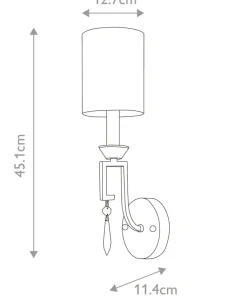 Klasyczna lampa ścienna z kryształkiem GN-LEMURIA1 z serii LEMURIA*Sklep Kaja Sale