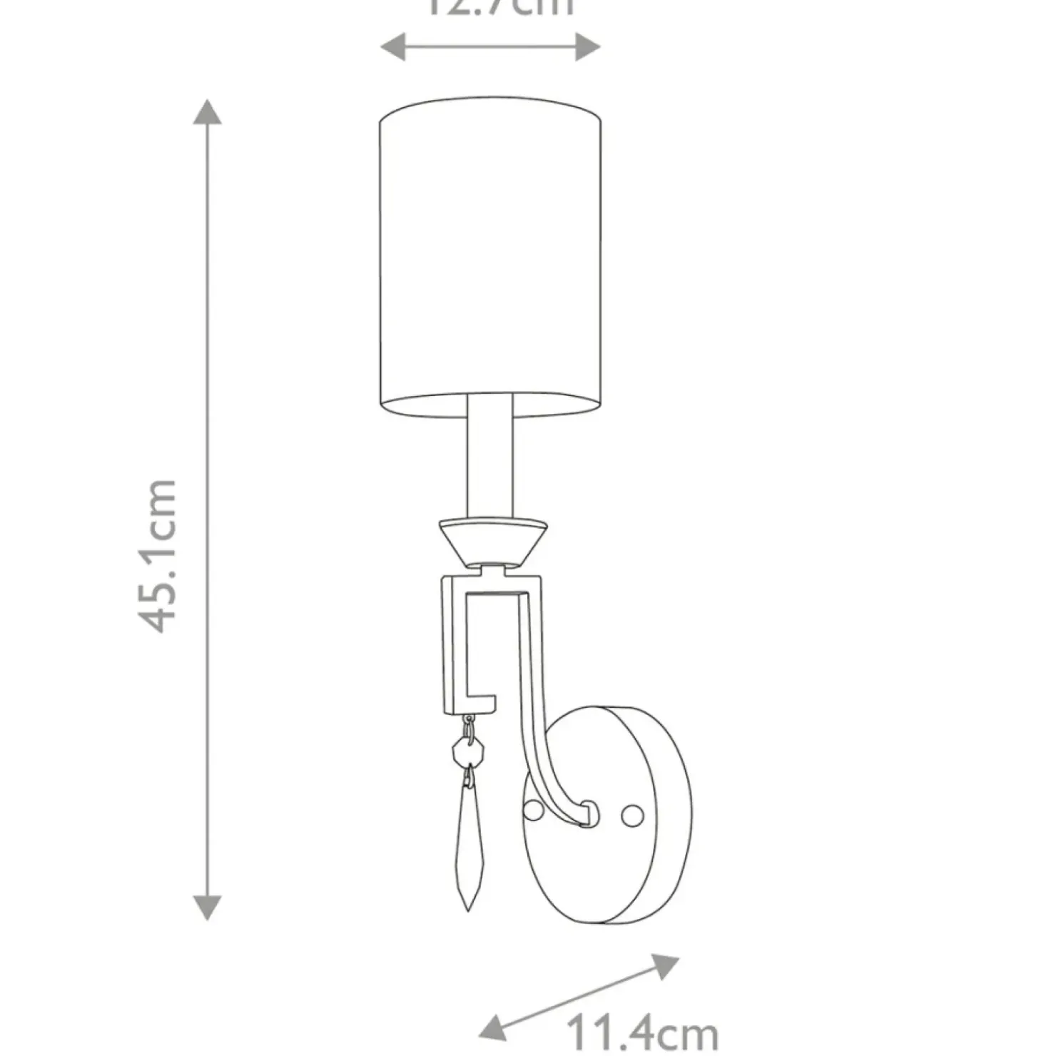 Klasyczna lampa ścienna z kryształkiem GN-LEMURIA1 z serii LEMURIA*Sklep Kaja Sale