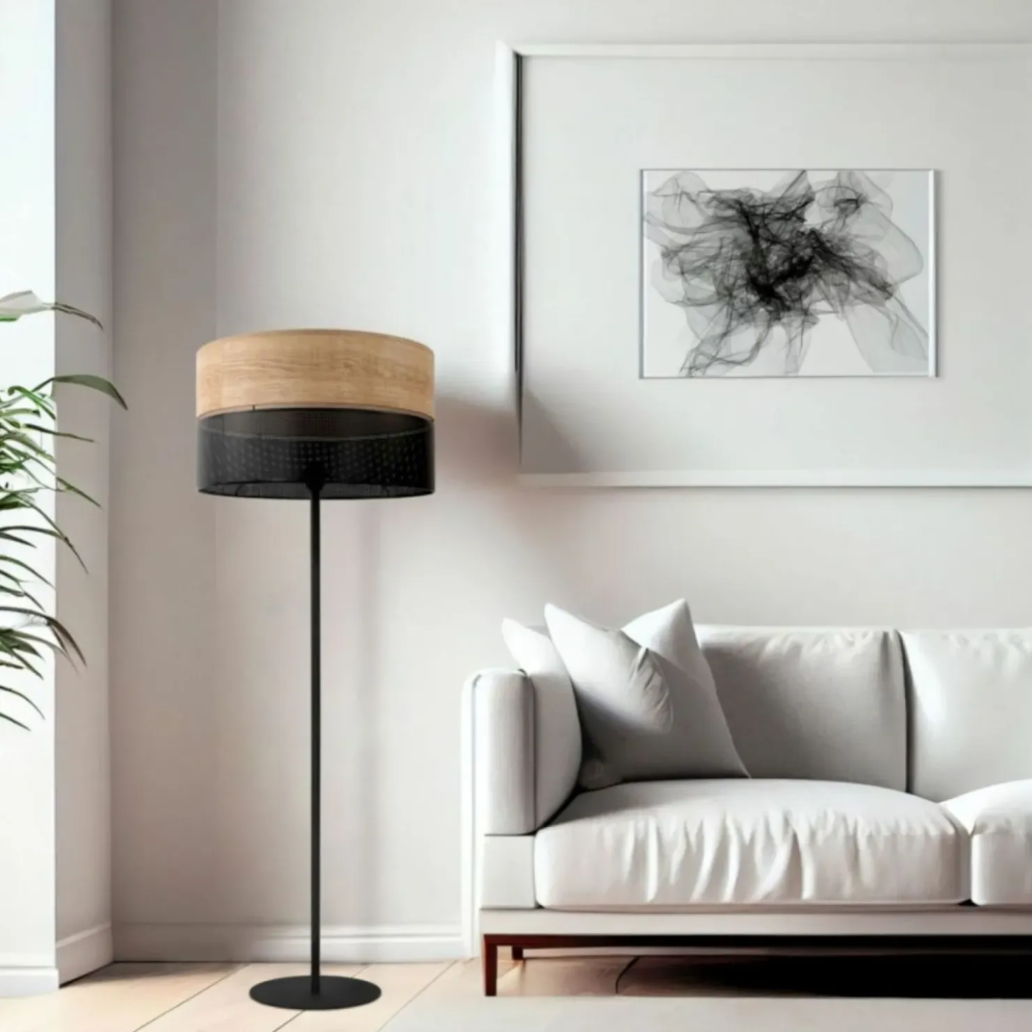 Klasyczna lampa podłogowa z abażurem boho TK 5123 z serii NICOL | Kaja*Sklep Kaja Sale