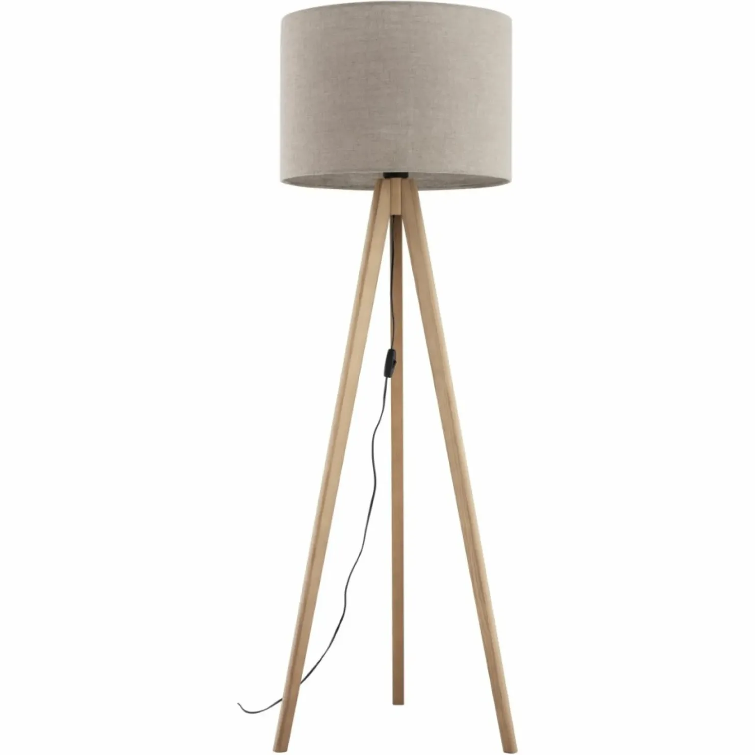 Klasyczna lampa stojąca, trójnóg z lnem TK 16021 GRAND SOSNA | Kaja*Sklep Kaja Outlet