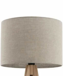 Klasyczna lampa stojąca, trójnóg z lnem TK 16021 GRAND SOSNA | Kaja*Sklep Kaja Outlet