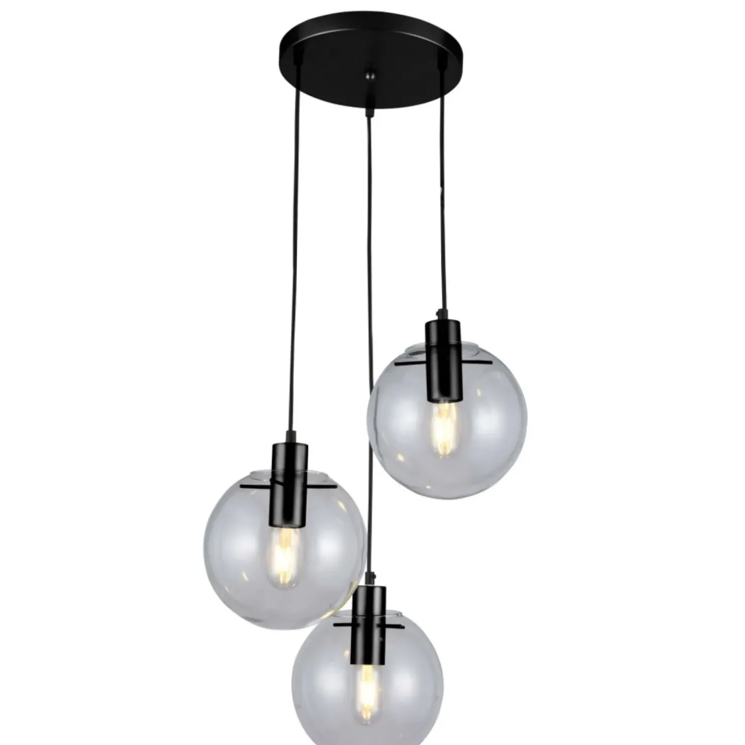 Outlet Sklep Kaja Klasyczna lampa wisząca do salonu LP-004/3P BK PUERTO | Kaja