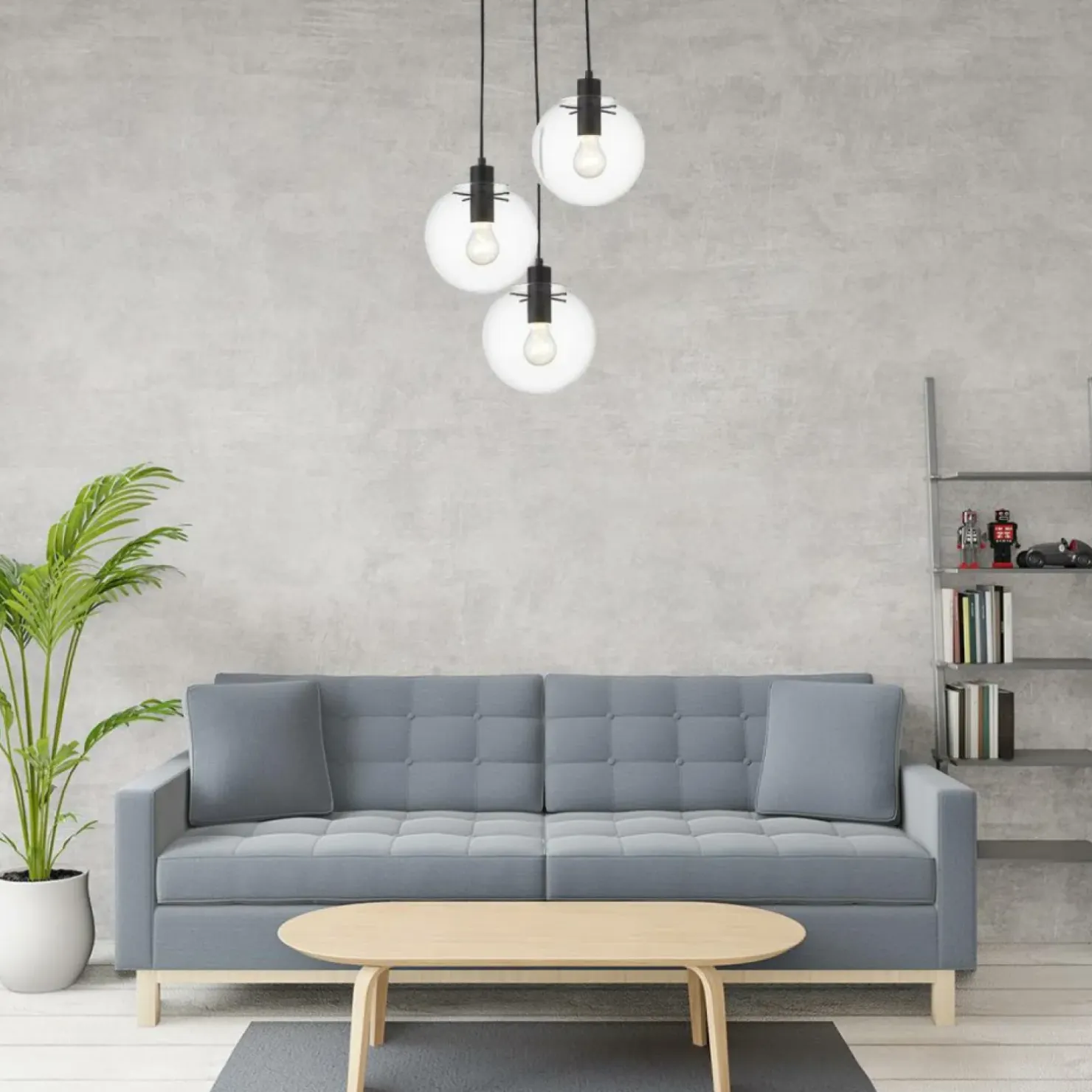 Outlet Sklep Kaja Klasyczna lampa wisząca do salonu LP-004/3P BK PUERTO | Kaja