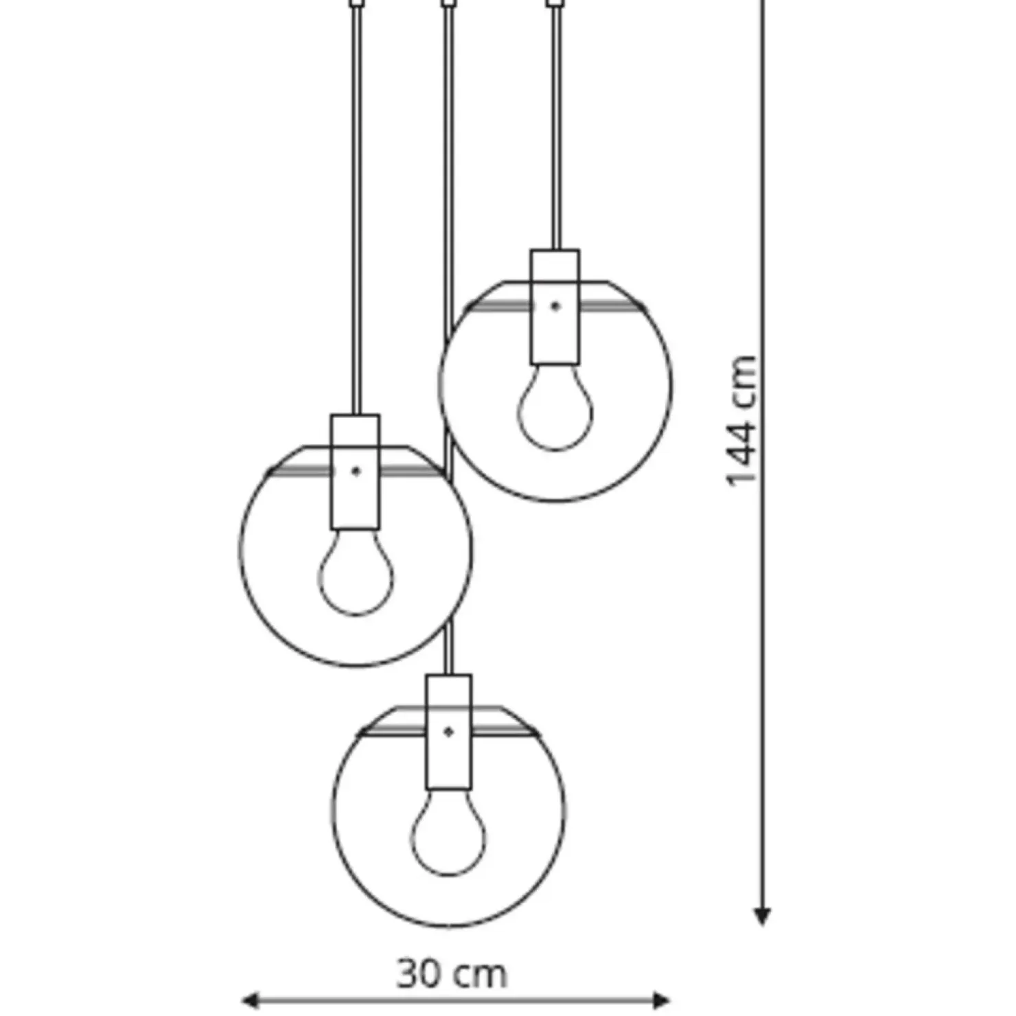 Outlet Sklep Kaja Klasyczna lampa wisząca do salonu LP-004/3P BK PUERTO | Kaja