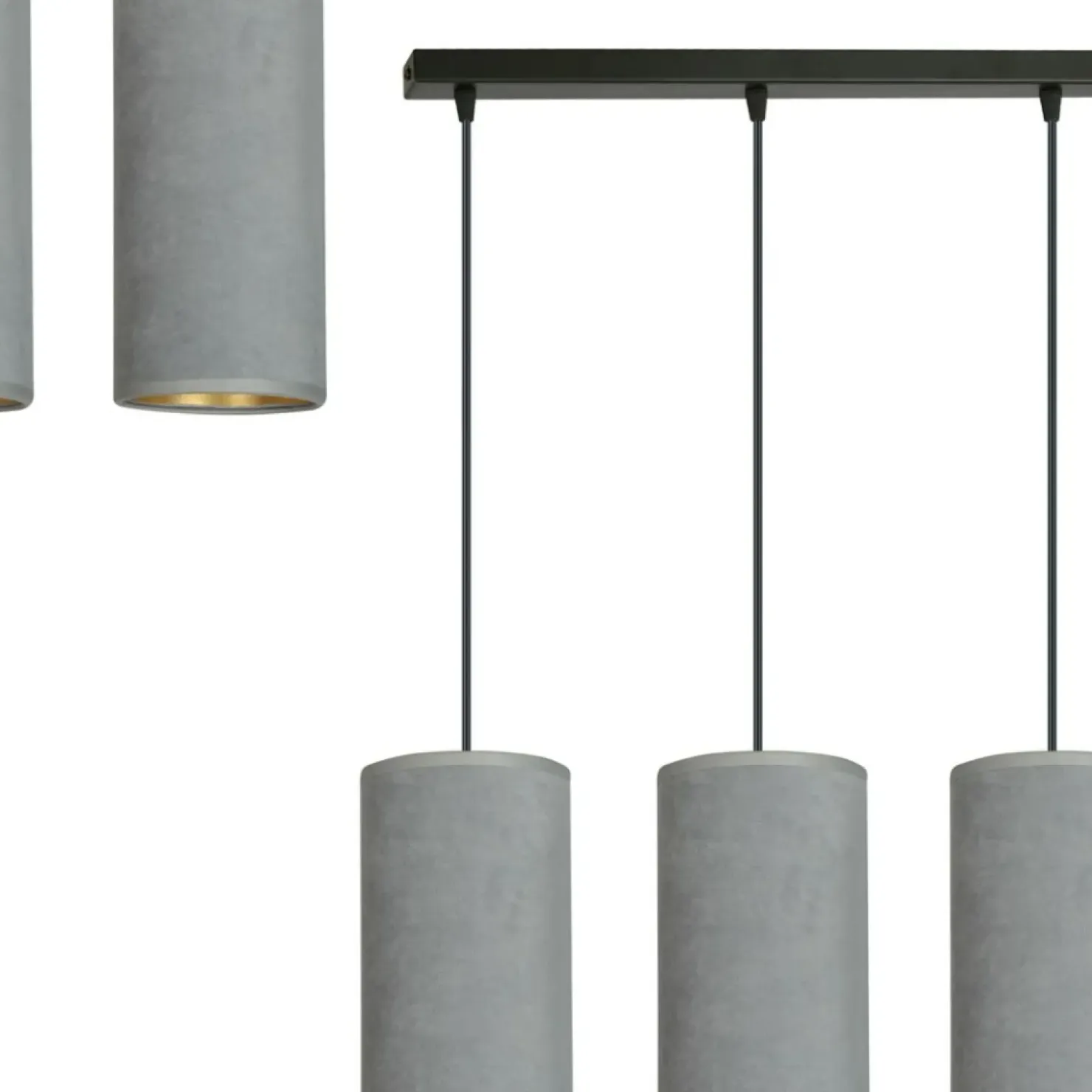 Klasyczna lampa wisząca z szarymi abażurami 1060/3 BENTE | Kaja*Sklep Kaja Clearance