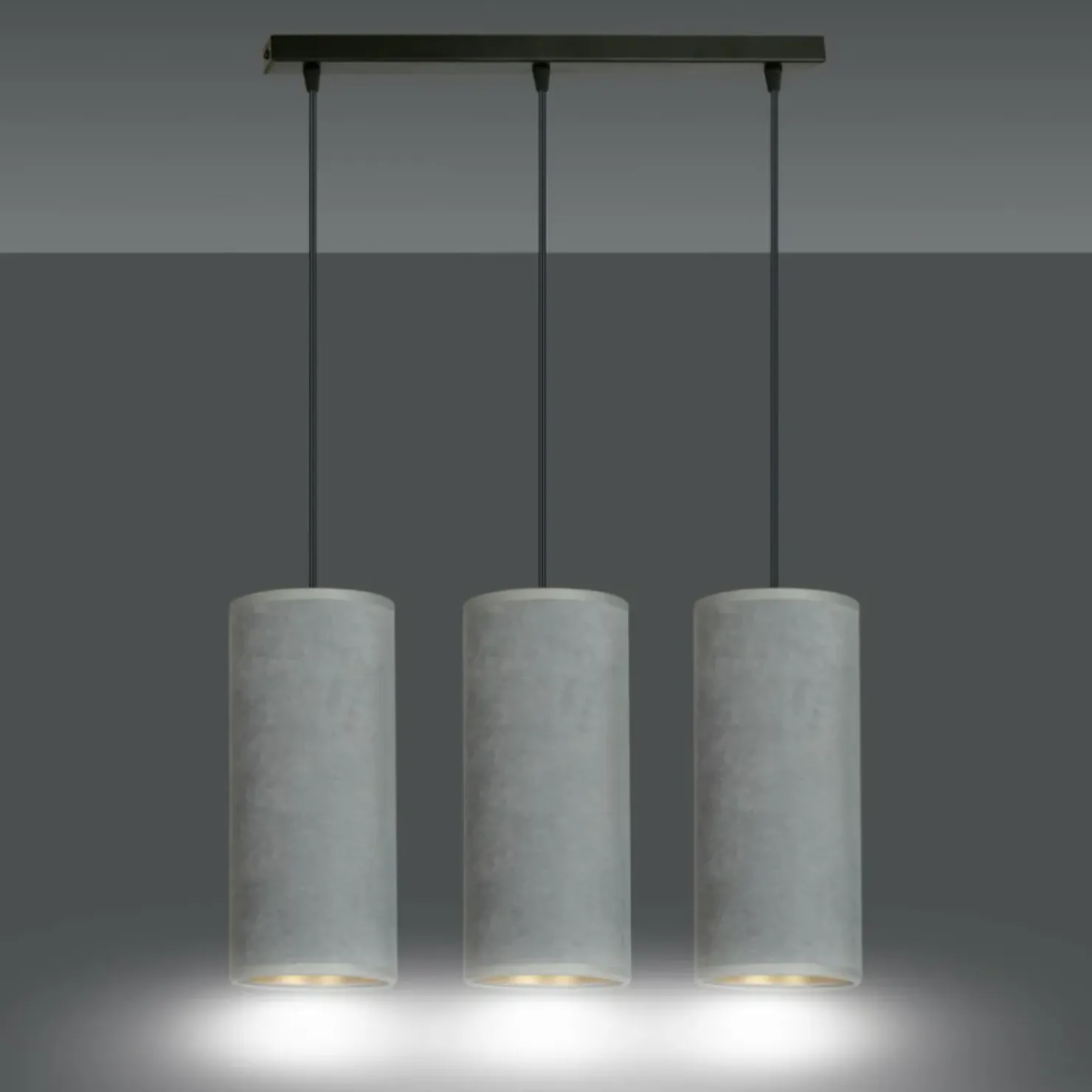 Klasyczna lampa wisząca z szarymi abażurami 1060/3 BENTE | Kaja*Sklep Kaja Clearance