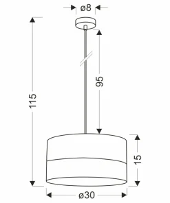 Klasyczna lampa wisząca z szerokim abażurem 31-17598 PORTO | Kaja*Sklep Kaja Best Sale