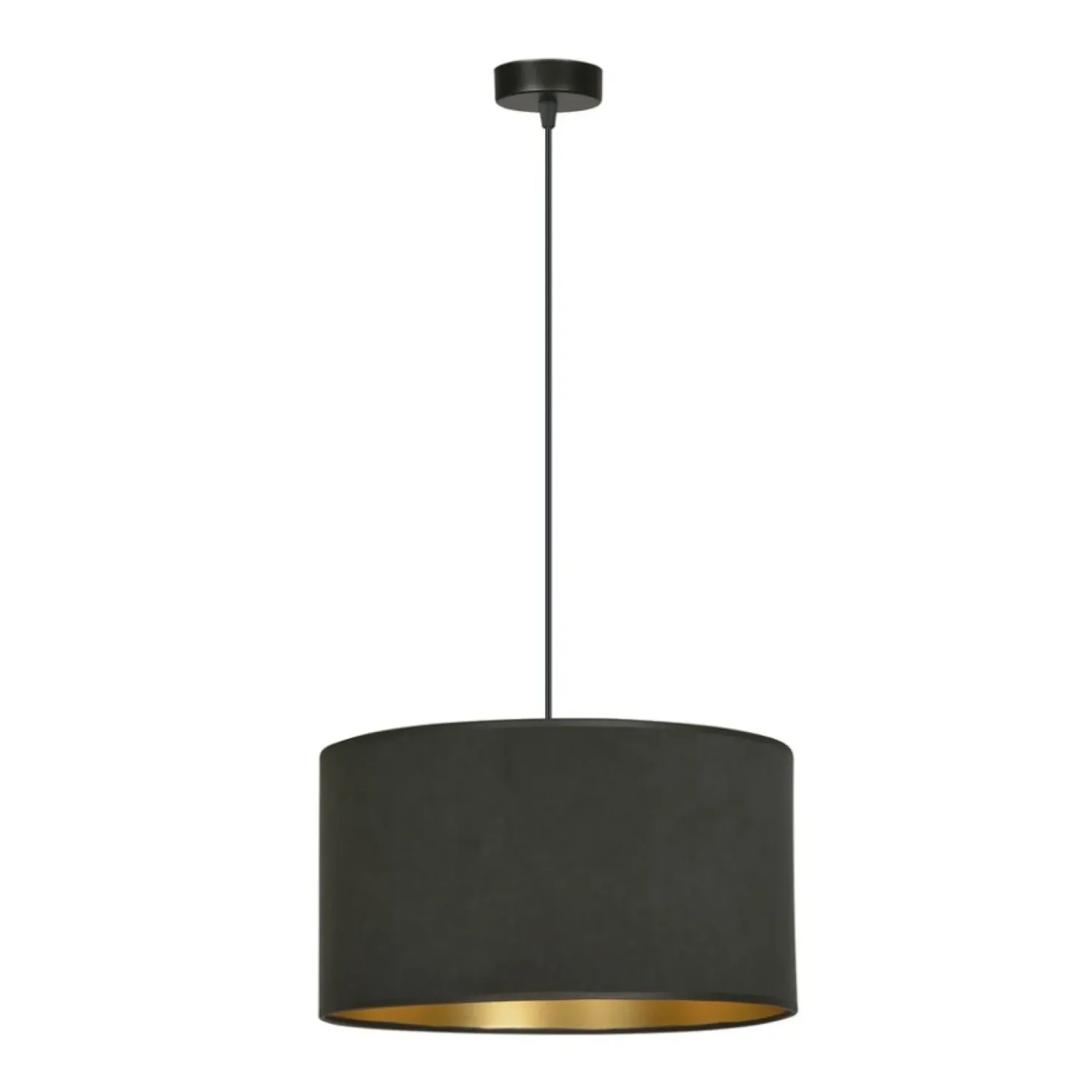 Klasyczna lampa wisząca z czarno-złotym abażurem 1054/1 HILDE | Kaja*Sklep Kaja Best Sale