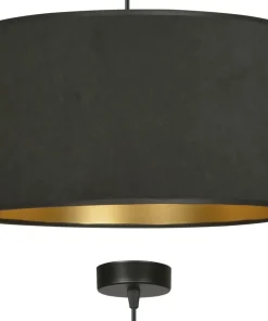 Klasyczna lampa wisząca z czarno-złotym abażurem 1054/1 HILDE | Kaja*Sklep Kaja Best Sale