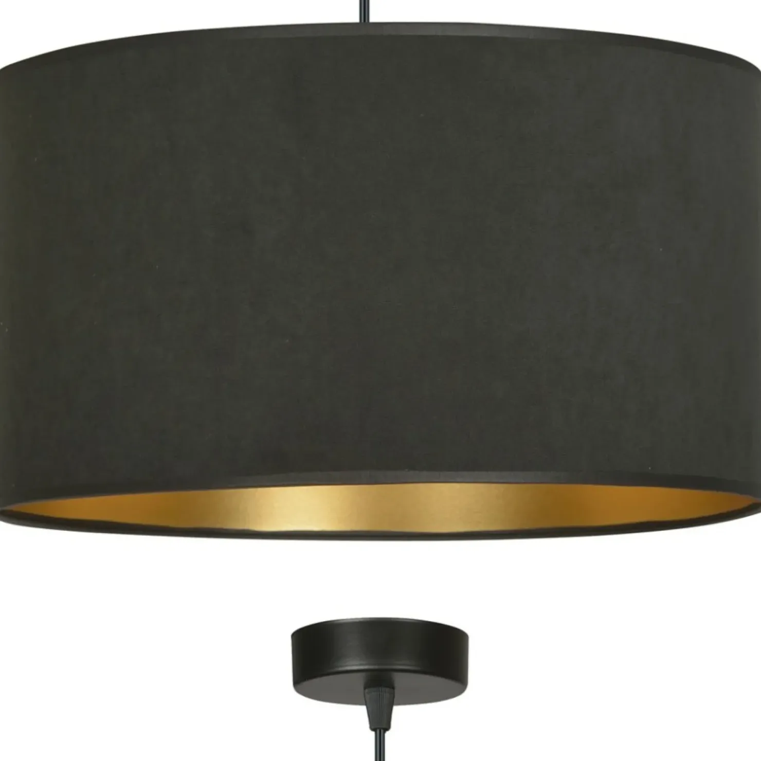 Klasyczna lampa wisząca z czarno-złotym abażurem 1054/1 HILDE | Kaja*Sklep Kaja Best Sale
