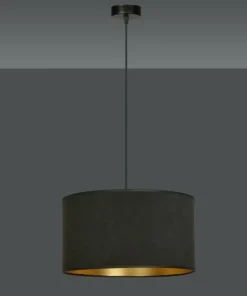Klasyczna lampa wisząca z czarno-złotym abażurem 1054/1 HILDE | Kaja*Sklep Kaja Best Sale
