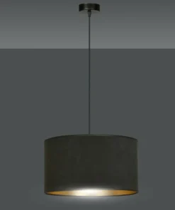 Klasyczna lampa wisząca z czarno-złotym abażurem 1054/1 HILDE | Kaja*Sklep Kaja Best Sale