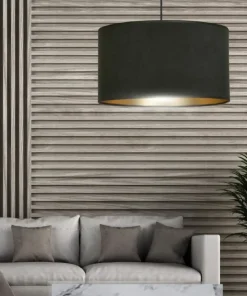 Klasyczna lampa wisząca z czarno-złotym abażurem 1054/1 HILDE | Kaja*Sklep Kaja Best Sale